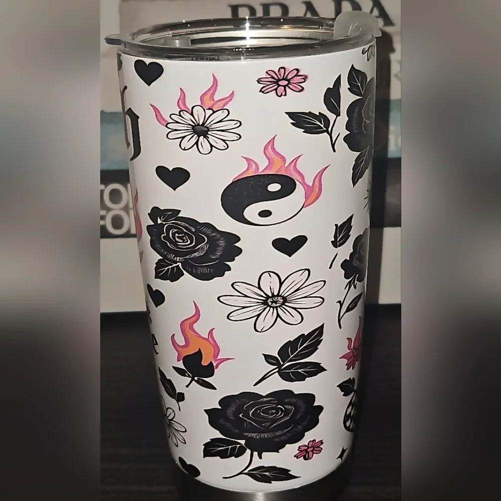 Tumbler 20oz With Straw "Selfish With My Time & Energy" NWOT - Picture 2 of 2